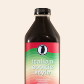 Plastic bottle packaging of 32oz cold brew concentrate labeled 'Italian Cookie Style - Limited Release Cold Brew Concentrate.'