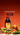 Bottle and glass of Rook Coffee Mexican Mocha Style cold brew surrounded by red and green chili peppers on orange background.